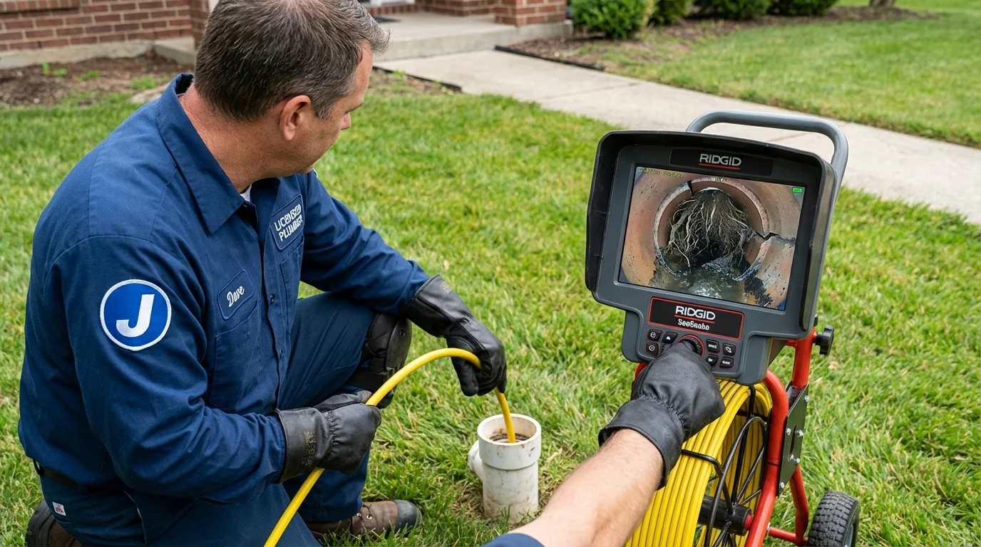 Sewer camera inspection being performed by Johns Plumbing LLC in Colfax
